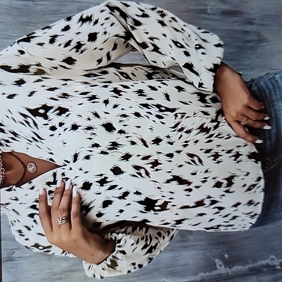 #18 V-Neck Leopard Print Blouse. NWOT - Picture 4 of 6